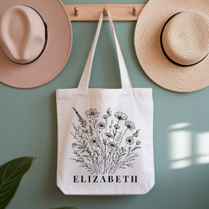 Tela Bolso de mano floral personalizado con amapolas, r