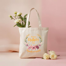 Bolso de mano floral personalizado Feliz Día de la