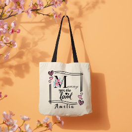 Tela Bolso de mano floral personalizado para mamá