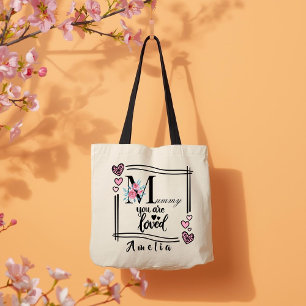 Tela Bolso de mano floral personalizado para mamá