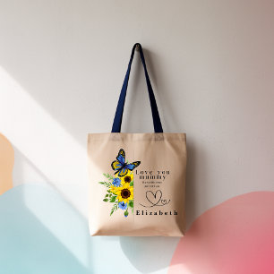 Tela Bolso de mano floral personalizado 'Te quiero mamá