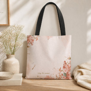Tela Bolso de mano floral romántico Rosa claro acuarela