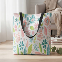 Tela Bolso de mano floral rosa para todos los días