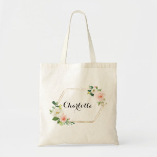 Tela Bolso de mano floral rosa personalizado para dama 