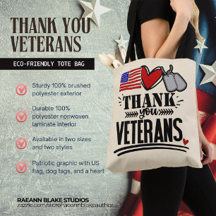 Tela Bolso de mano "Gracias Veteranos"