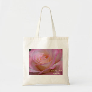 Tela Bolso de mano hermosa rosa rosa, todo mi amor siem