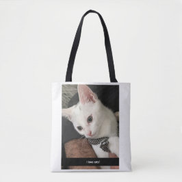 Tela Bolso de mano I Love Cats. Bolso de mano de gato I