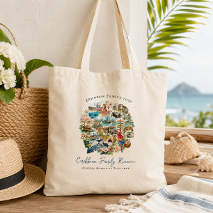 Tela Bolso de mano ilustrado para la reunión familiar d