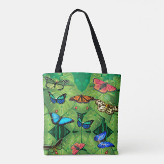 Tela Bolso de mano Jardín de Mariposas Tropicales