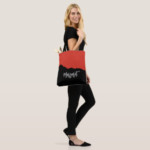Tela Bolso de mano moderno con monograma de nombre en n