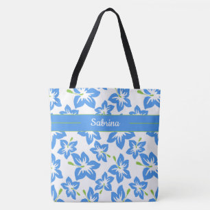 Tela Bolso de mano monogramado de Hibisco Azul