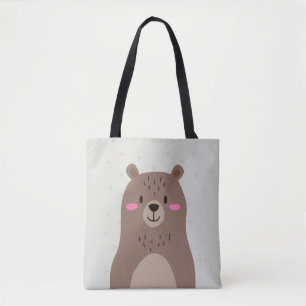 Tela Bolso de mano oso marrón adorable animal del bosqu