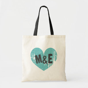 Tela Bolso de mano para boda con monograma y corazón vi