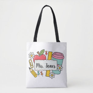 Tela Bolso de mano para maestro personalizado, Bolso de