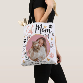 Tela Bolso de mano para mamá gata con foto personalizad