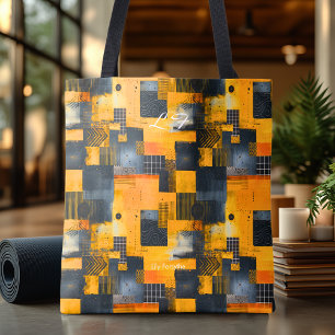 Tela Bolso de mano personalizado abstracto amarillo int