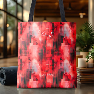 Tela Bolso de mano personalizado abstracto rojo intenso