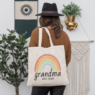 Tela Bolso de mano Personalizado Arcoíris Abuela, Bolso