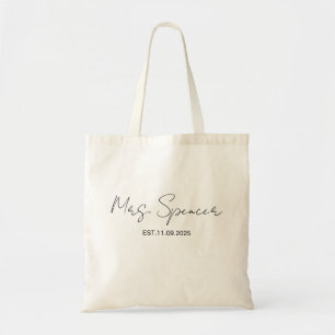 Tela Bolso de mano personalizado con apellido de señora