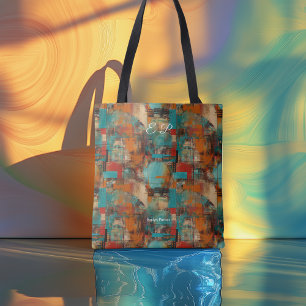 Tela Bolso de mano personalizado con iniciales abstract