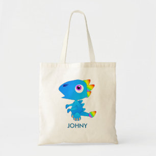 Tela Bolso de mano personalizado dragón azul lindo