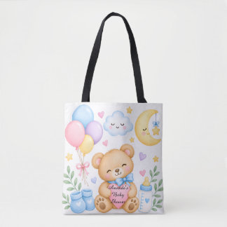 Tela Bolso de mano personalizado para baby shower, nomb