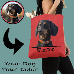 Tela Bolso de mano personalizado para Dachshund – Retra