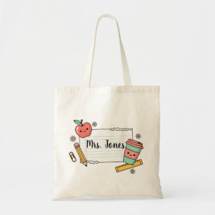 Tela Bolso de mano personalizado para maestro, Bolso de