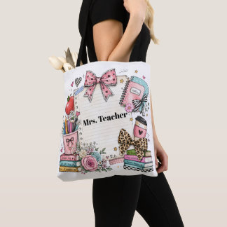 Tela Bolso de mano personalizado para maestro, estilo l