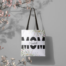 Tela Bolso de mano personalizado para mamá con flores e