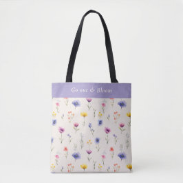 Tela Bolso de mano personalizado 'Sal y florece' con fl