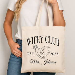 Tela Bolso de mano personalizado Wifey Club, regalo de 