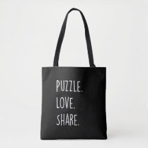 Bolso de mano Puzzle. Ama. Comparte.