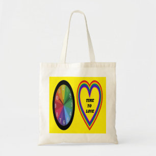 Tela Bolso de mano Reloj arco iris con tiempo para amar