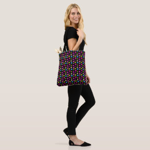 Tela Bolso de mano retro negro de los ochenta con neón 