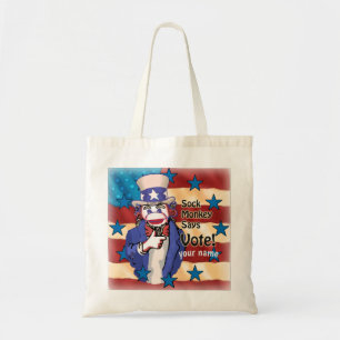 Tela Bolso de mano Sock Monkey Vote