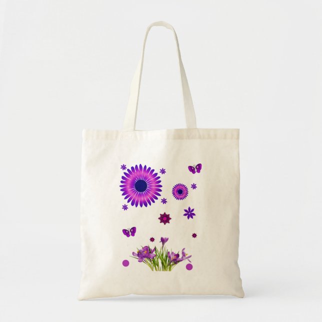 Tela Bolso de mano tote de presupuesto Mariposa (Frente)