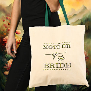 Tela Bolso de mano verde con texto de guión de Madre de