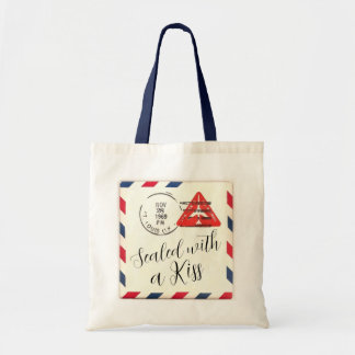 Tela Bolso de mano Vintage Sellado con un Beso