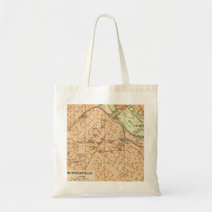 Tela Bolso de Mapa Antiguo de Minneapolis