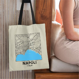 Tela Bolso de Mapa de la Ciudad de Nápoles, Italia