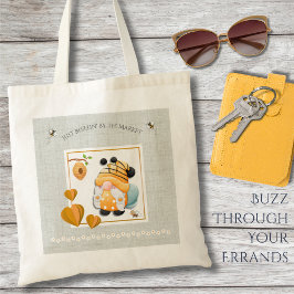Tela Bolso de Mercado de Miel de Abeja Gnomo Amarillo C