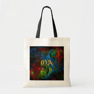 Tela Bolso de monograma de arte abstracto Genesis Blue