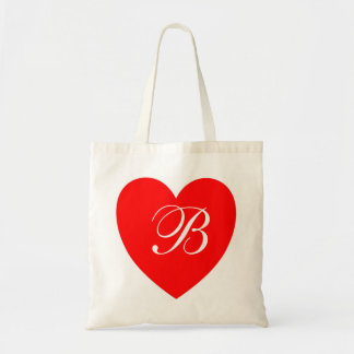 Tela Bolso de Monograma de Corazón Rojo