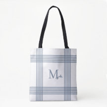 Bolso de monograma de cuadros azules