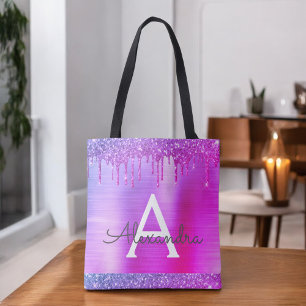 Tela Bolso de monograma elegante con brillo de purpurin