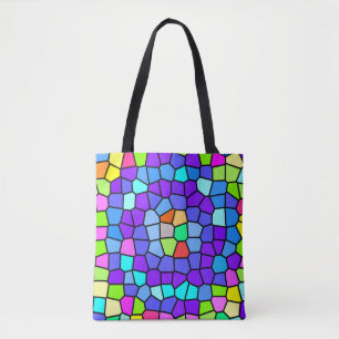 Tela Bolso de mosaico geométrico colorido