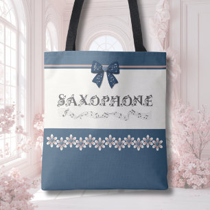 Tela Bolso de música de saxofón de lazo Coquette azul d