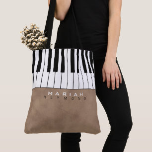 Tela Bolso de música marrón de piano moderno con nombre