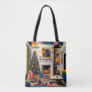 Tela Bolso de Navidad con Arte Pop de la Nueva Ola de l